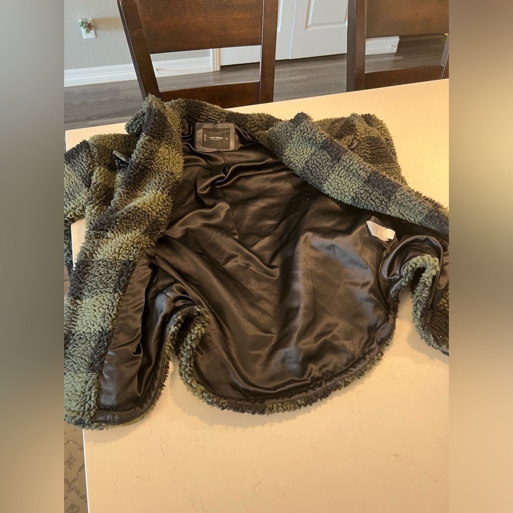 Lucky Brand Faux Sherpa Plaid Coat. Size XS - Picture 10 of 12